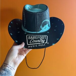 Barefoot Country Music Fest 2025 Black and Teal Cowboy Hat